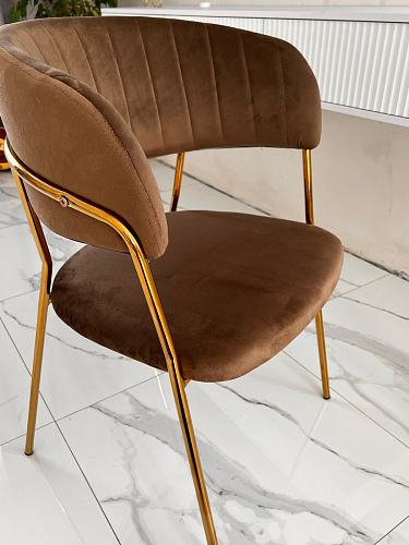 Стул на металлокаркасе Kamelia голубой / голубой / золотой фото покупателя 60