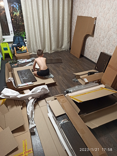 Письменный стол СР-132-130 левый с надстройкой шамони-ч / карамель фото покупателя 6