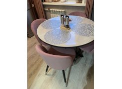 Стул на металлокаркасе Gabi 1 бежевый / черный с серебряными наконечниками фото покупателя 84