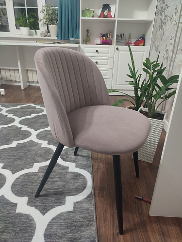 Стул на металлокаркасе Gabi 1 light purple / black / gold фото покупателя 74