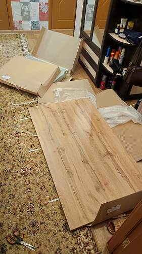 Стол Лота Лофт 120 32 мм бетон / черный матовый фото покупателя 427