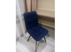 Стул на металлокаркасе Чилли синяя ткань / белый фото покупателя 472