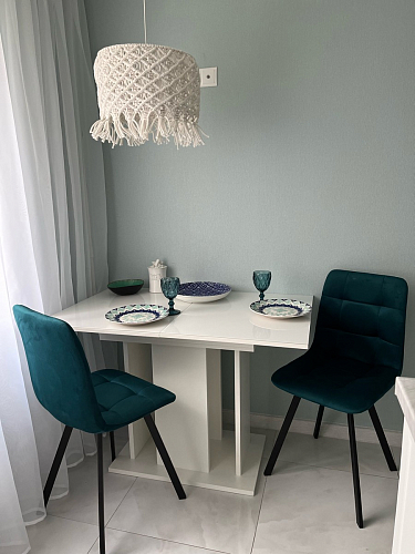 Стул на металлокаркасе Чилли синяя ткань / белый фото покупателя 1267