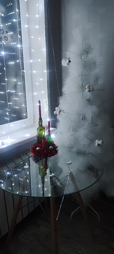 Стеклянный стол PT-151 90х90х76 clear glass / wood фото покупателя 9