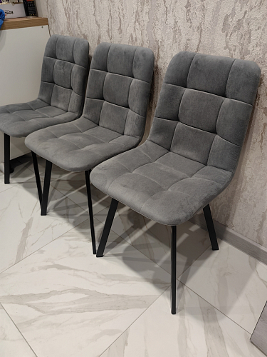 Стул на металлокаркасе Чилли синяя ткань / белый фото покупателя 376