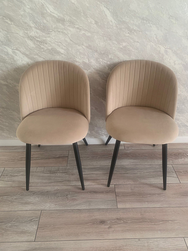 Стул на металлокаркасе Gabi 1 light blue / black / gold фото покупателя 136