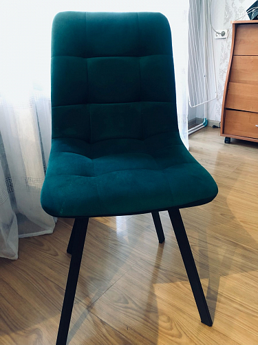 Стул на металлокаркасе Чилли синяя ткань / белый фото покупателя 754