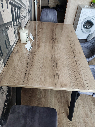 Стол Тринити Лофт 120 32 мм дуб галифакс табако / черный матовый фото покупателя 201