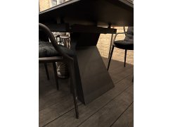 Стеклянный стол Денхольм 240(290)х100х75 белый мрамор / черный фото покупателя 4