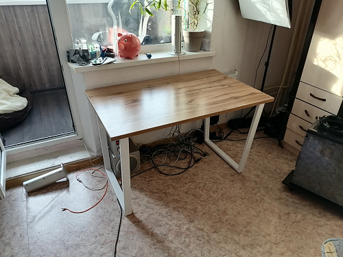 Деревянный стол Лота Лофт 120х75 белый матовый / дуб крафт золотой фото покупателя 49