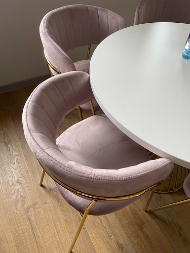 Стул на металлокаркасе Kamelia бежевый / золотой фото покупателя 4