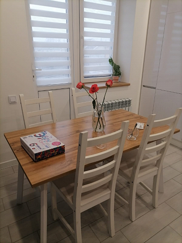 Стол Тринити Лофт 120 32 мм дуб галифакс табако / черный матовый фото покупателя 705