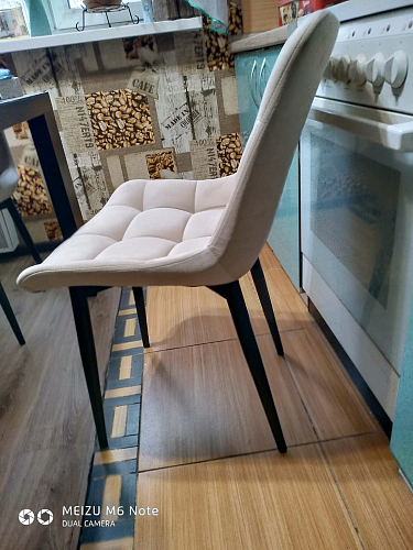 Стул на металлокаркасе Челси морская волна / черный фото покупателя 260