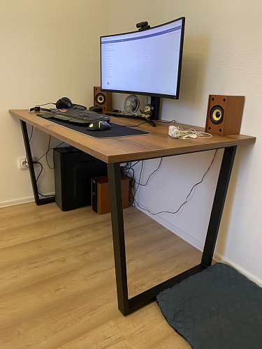 Стол Лота Лофт 120 32 мм бетон / черный матовый фото покупателя 166