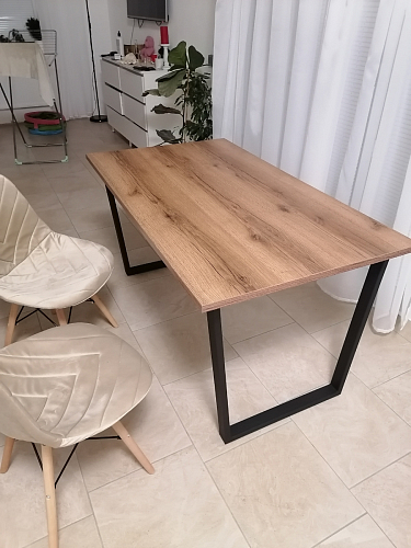 Деревянный стол Лота Лофт 120х75 белый матовый / дуб крафт золотой фото покупателя 238