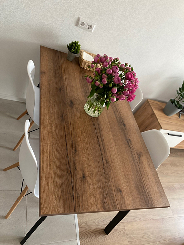 Стол Тринити Лофт 120 32 мм дуб галифакс табако / черный матовый фото покупателя 183