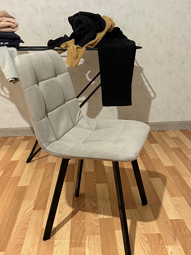 Стул на металлокаркасе Чилли серый велюр / черный фото покупателя 456