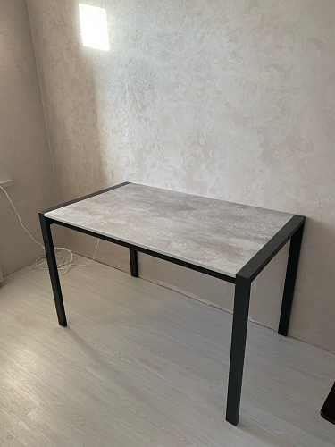 Стол Центавр 120(160)х70х75 файерстоун / черный матовый фото покупателя 6