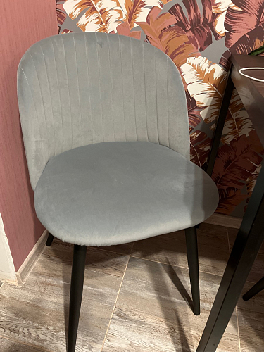 Стул на металлокаркасе Gabi dark beige / black / silver фото покупателя 322