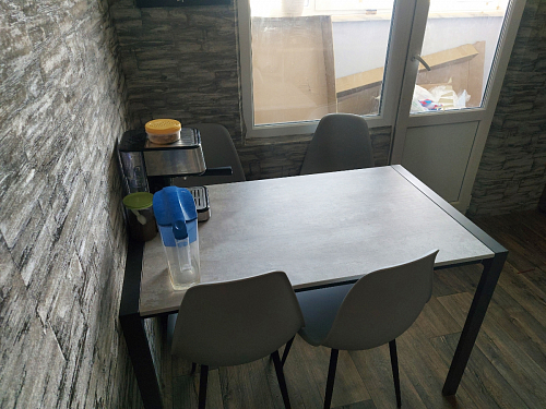 Стол Центавр 120(160)х70х75 файерстоун / черный матовый фото покупателя 69