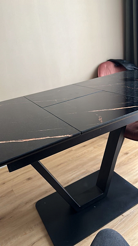 Стол на тумбе Бугун обсидиан / черный фото покупателя 84