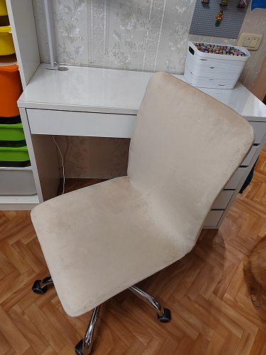 Компьютерное кресло One/Ван флок бежевый 7 фото покупателя 47