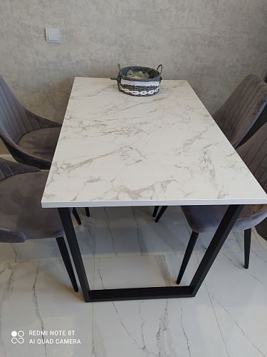 Стол Лота Лофт 120 32 мм бетон / черный матовый фото покупателя 13