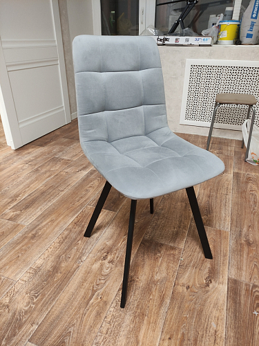 Стул на металлокаркасе Чилли синяя ткань / белый фото покупателя 1321