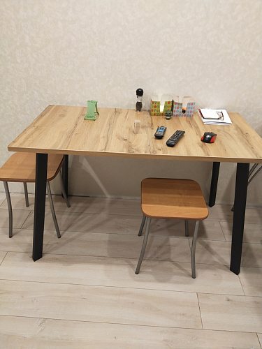 Стол Тринити Лофт 120 25 мм черный матовый / дуб делано темный фото покупателя 135