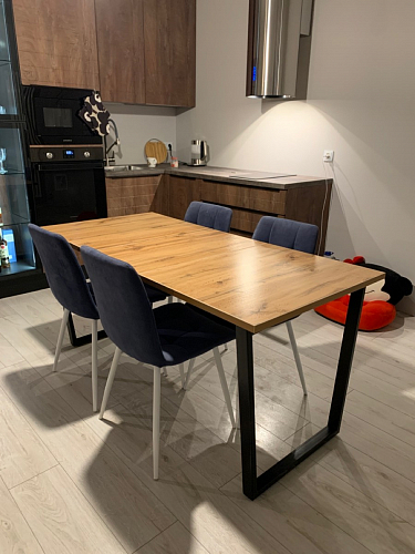 Деревянный стол Лота Лофт 140х80 дуб крафт табачный / черный матовый фото покупателя 73