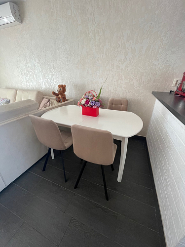 Стул на металлокаркасе Чилли синяя ткань / белый фото покупателя 169