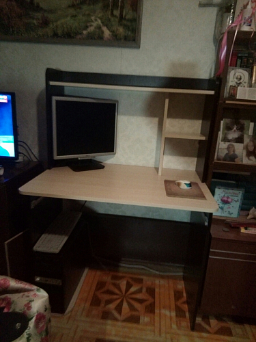 Компьютерный стол Грета-2 белый / дуб крафт золотой фото покупателя 5