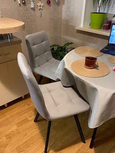 Стул на металлокаркасе Чилли бежевый / белый каркас фото покупателя 1130