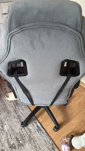 Компьютерное кресло Driver/Драйвер кожзам черный / ткань синий фото покупателя 11