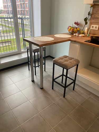 Барный стул Лофт ткань канди грей / черный матовый фото покупателя 25