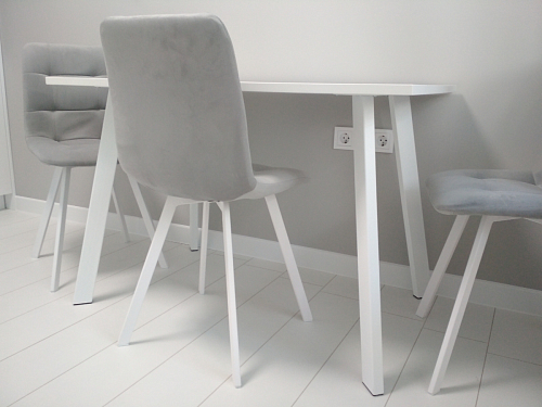 Стул на металлокаркасе Чилли К светло-серый велюр / черный каркас фото покупателя 80