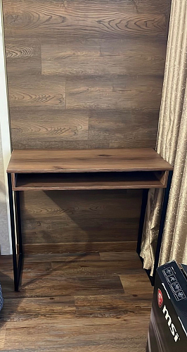 Письменный стол Лео Лофт черный матовый / дуб делано темный фото покупателя 25