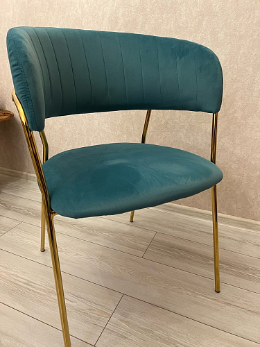 Стул на металлокаркасе Kamelia светло-фиолетовый / золотой фото покупателя 59