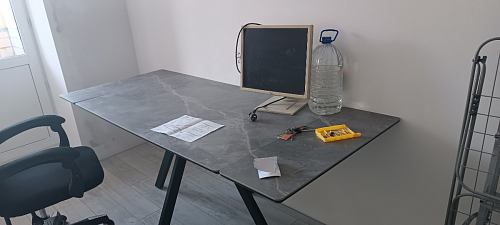 Керамический стол Вилли 140(200)х80 белый мрамор snow white / черный фото покупателя 56