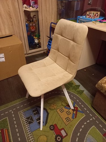 Стул на металлокаркасе Чилли К светло-серый велюр / черный каркас фото покупателя 765