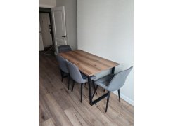 Деревянный стол Лота Лофт 120(160)х75 черный матовый / бетон светлый фото покупателя 443