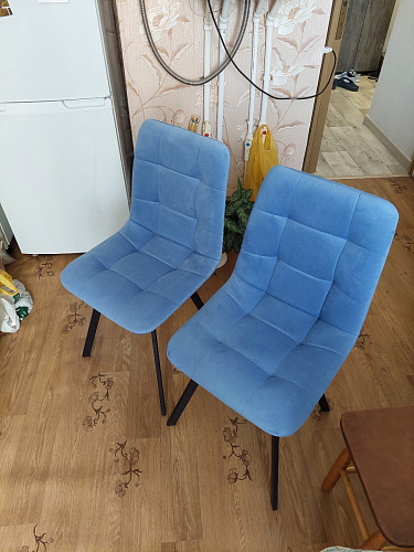 Стул на металлокаркасе Чилли черный / зеленый фото покупателя 765