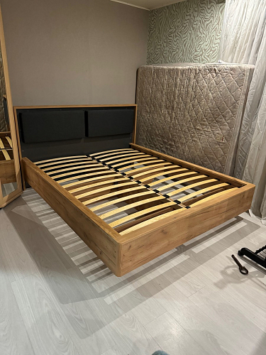 Двуспальная кровать Клауд 160х200 парящая дуб крафт золотой / антрацит фото покупателя 441