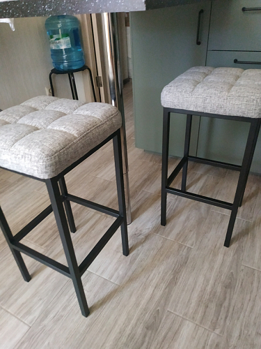 Барный стул Лофт микровелюр катания изумруд / черный матовый фото покупателя 303