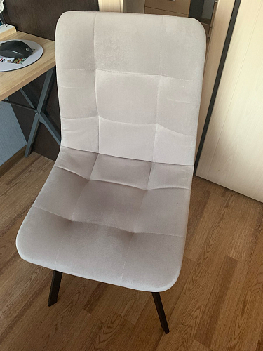 Стул на металлокаркасе Чилли К светло-серый велюр / черный каркас фото покупателя 783