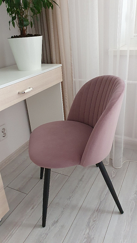 Стул на металлокаркасе Gabi 1 line light blue / black фото покупателя 230