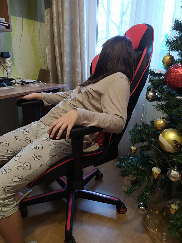 Компьютерное кресло Racer черное / голубое фото покупателя 157