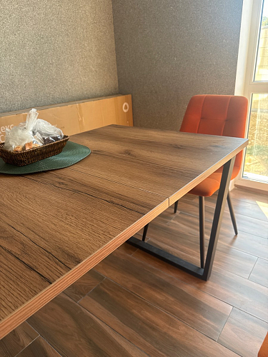 Деревянный стол Лота Лофт 120х75 белый матовый / дуб крафт золотой фото покупателя 724