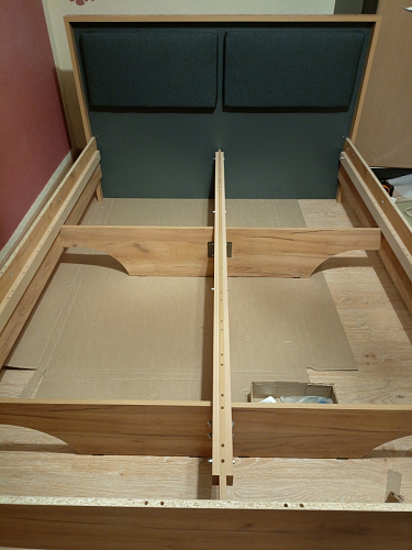 Двуспальная кровать Клауд 160х200 парящая дуб крафт золотой / антрацит фото покупателя 405