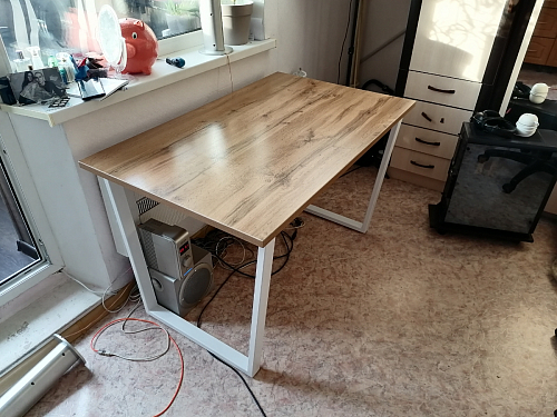 Стол Лота Лофт 140 25 мм черный матовый / бетон фото покупателя 52